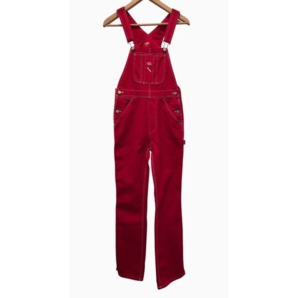 Dickies Denim - Dickies Straight Leg Relaxed Carpenter Workwear Denim Overalls Women's XS